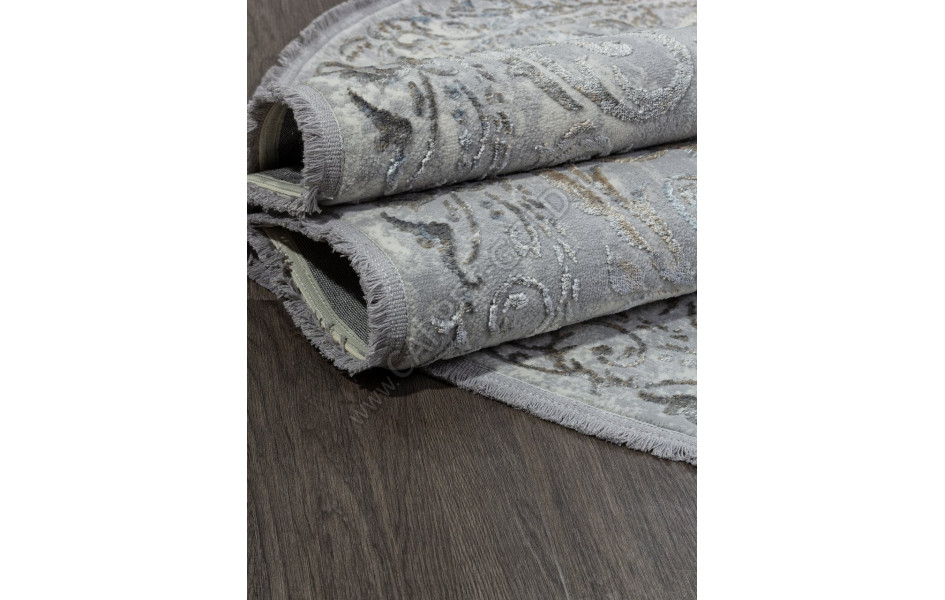 Ковер 00766A - GREY HB / L.BLUE FDY - Овал - коллекция SAHARA